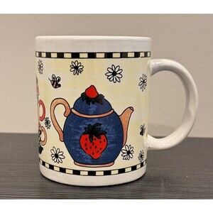 Debbie Mumm Tipsy teacup Americana Coffee / Tea mug